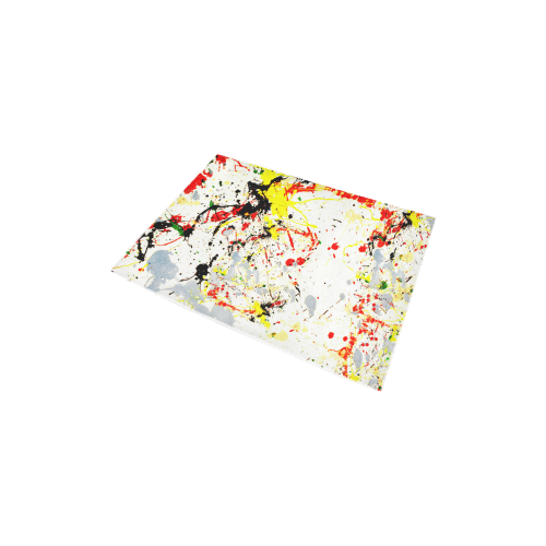 Black, Red, Yellow Paint Splatter Area Rug 2'7"x 1'8‘’