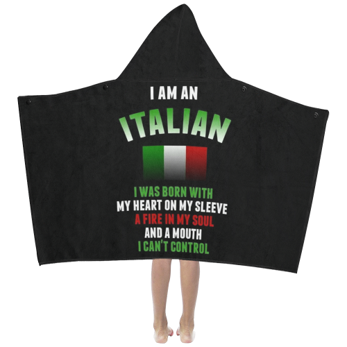 I'm Am An Italian Kids' Hooded Bath Towels