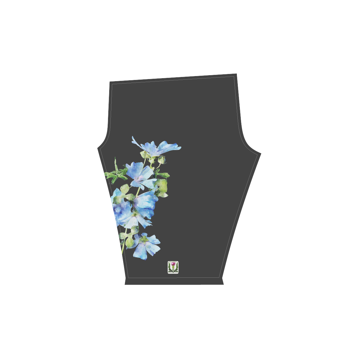 Fairlings Delight's Flowering Blues Bouquets 53086B1 Women's Low Rise Capri Leggings (Invisible Stitch) (Model L08)