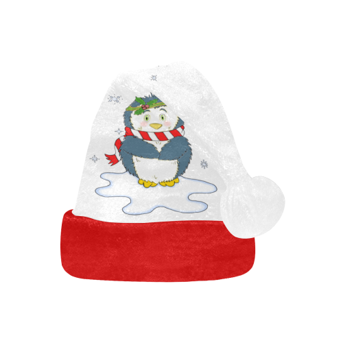 Adorable Christmas Penguin White/Red Santa Hat