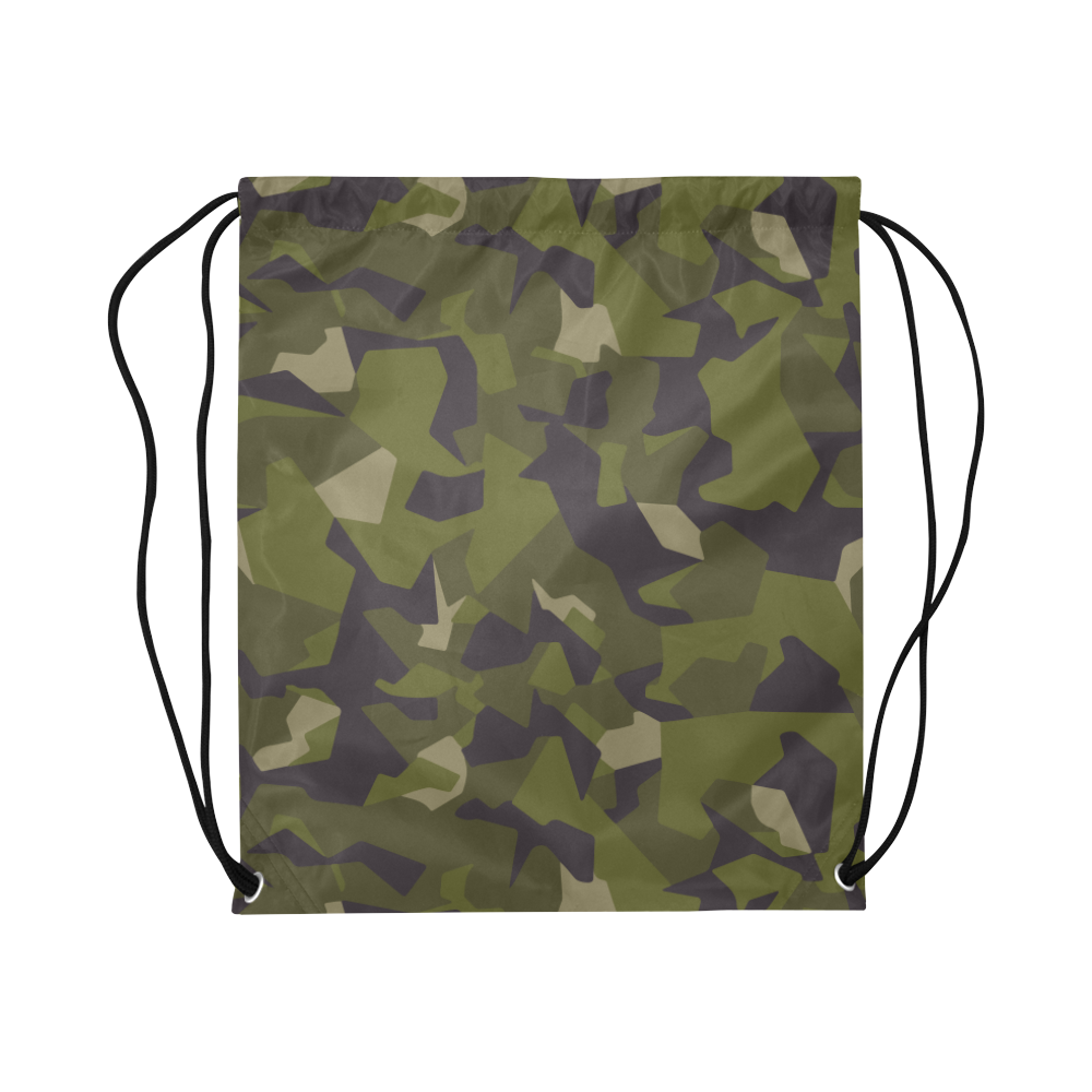 Swedish M90 woodland camouflage Large Drawstring Bag Model 1604 (Twin Sides)  16.5"(W) * 19.3"(H)