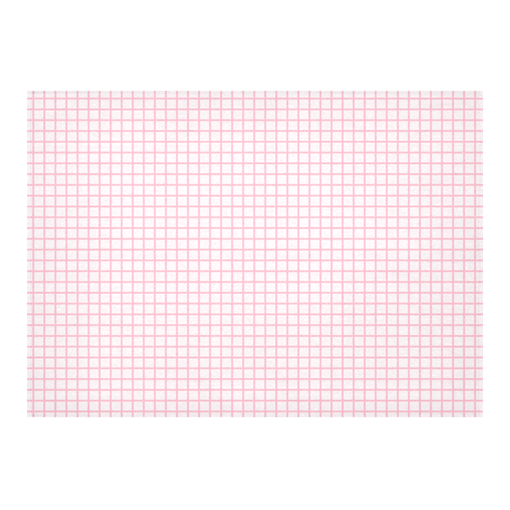 Pink White Windowpane Check Cotton Linen Tablecloth 60"x 84"