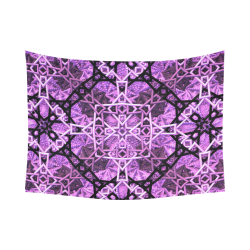 Pink/Black Fractal Pattern Cotton Linen Wall Tapestry 80"x 60"