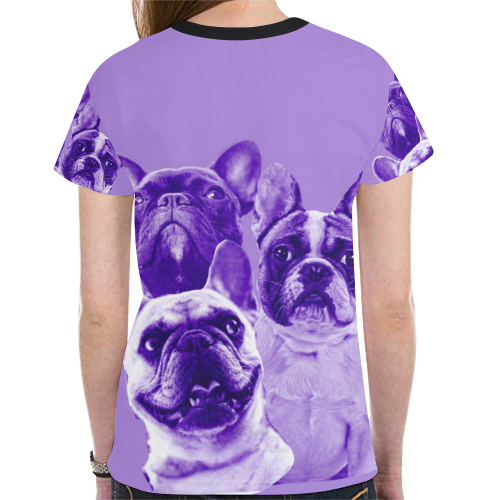 Frenchies tee shirt New All Over Print T-shirt for Women (Model T45)