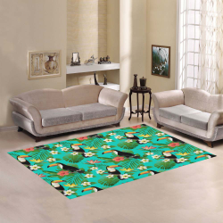 Tropical Summer Toucan Pattern Area Rug7'x5'