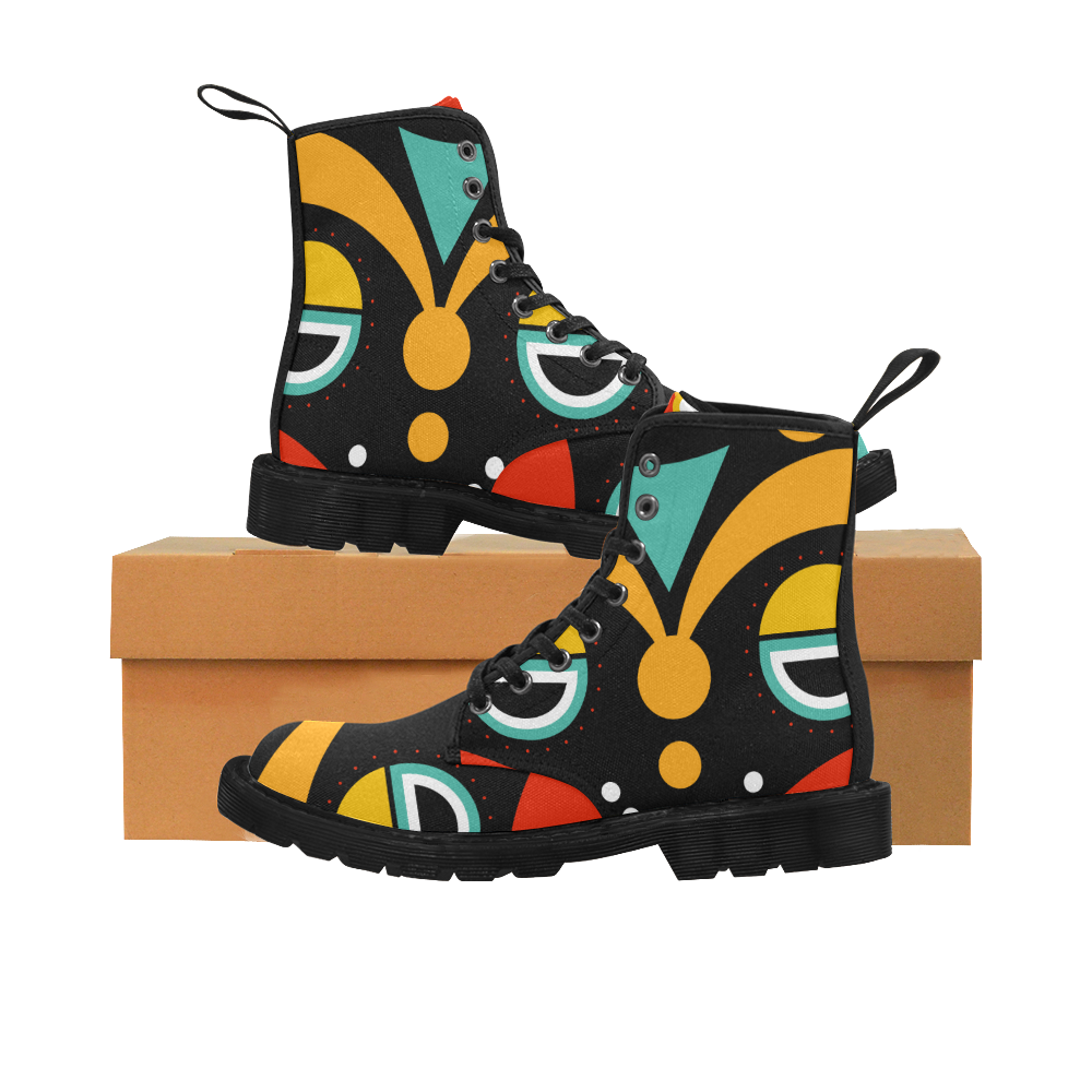 african traditional Martin Boots for Men (Black) (Model 1203H)