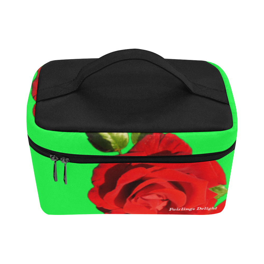 Fairlings Delight's Floral Luxury Collection- Red Rose Cosmetic Bag/Large 53086a16 Cosmetic Bag/Large (Model 1658)