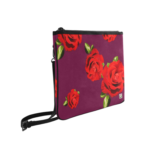 Fairlings Delight's Floral Luxury Collection- Red Rose Slim Clutch Bag 53086a11 Slim Clutch Bag (Model 1668)