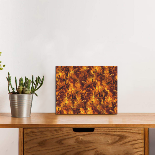 Flaming Fire Pattern Photo Panel for Tabletop Display 8"x6"