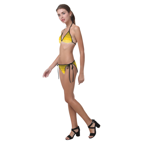 Green yellow stripes Custom Bikini Swimsuit (Model S01)