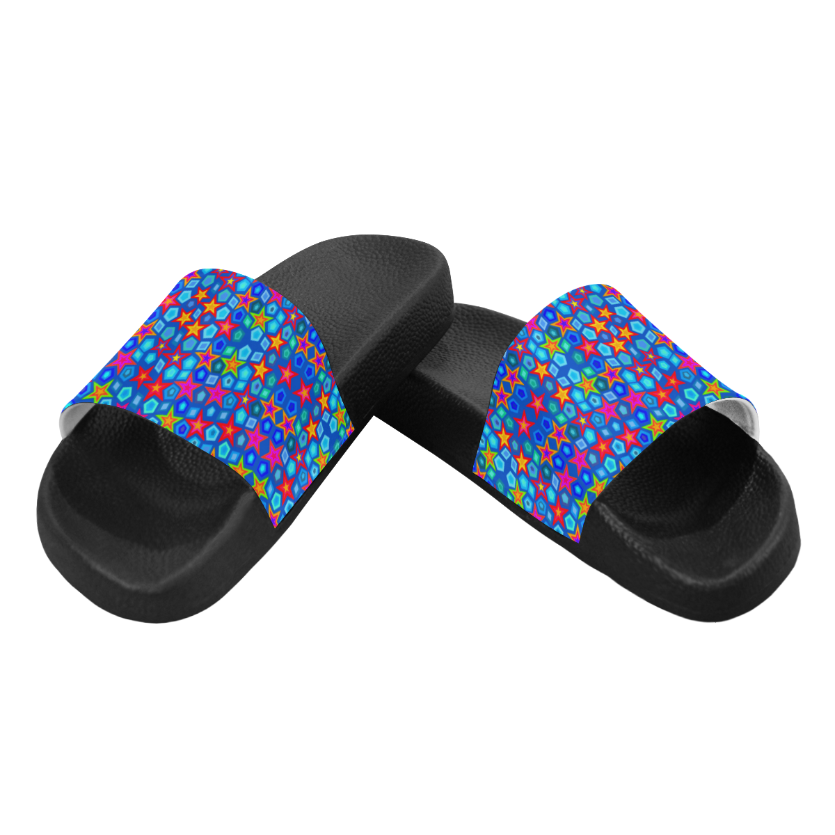 Stars on dark blue Women's Slide Sandals (Model 057)