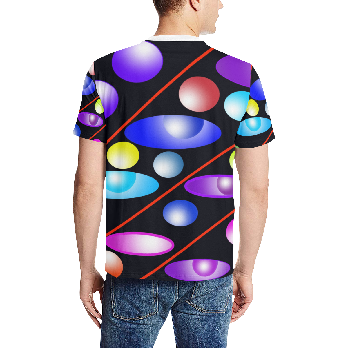 Sweet Dreams Men's All Over Print T-Shirt (Solid Color Neck) (Model T63)