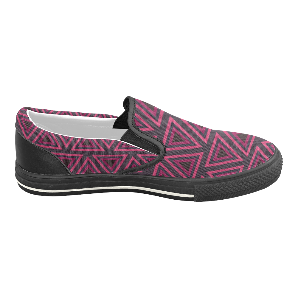 Tribal Ethnic Triangles Slip-on Canvas Shoes for Kid (Model 019)