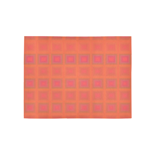 Pale pink golden multiple squares Area Rug 5'3''x4'