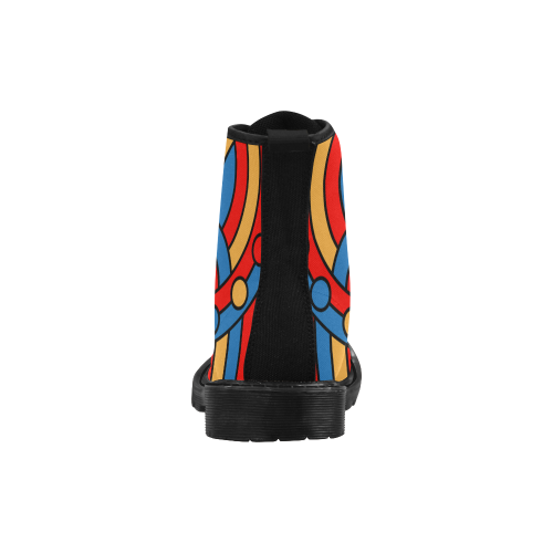 Aztec Maasai Lion Tribal Martin Boots for Men (Black) (Model 1203H)