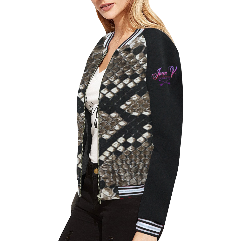 Liberty, by Ivan Venerucci Italian Style All Over Print Bomber Jacket for Women (Model H21)