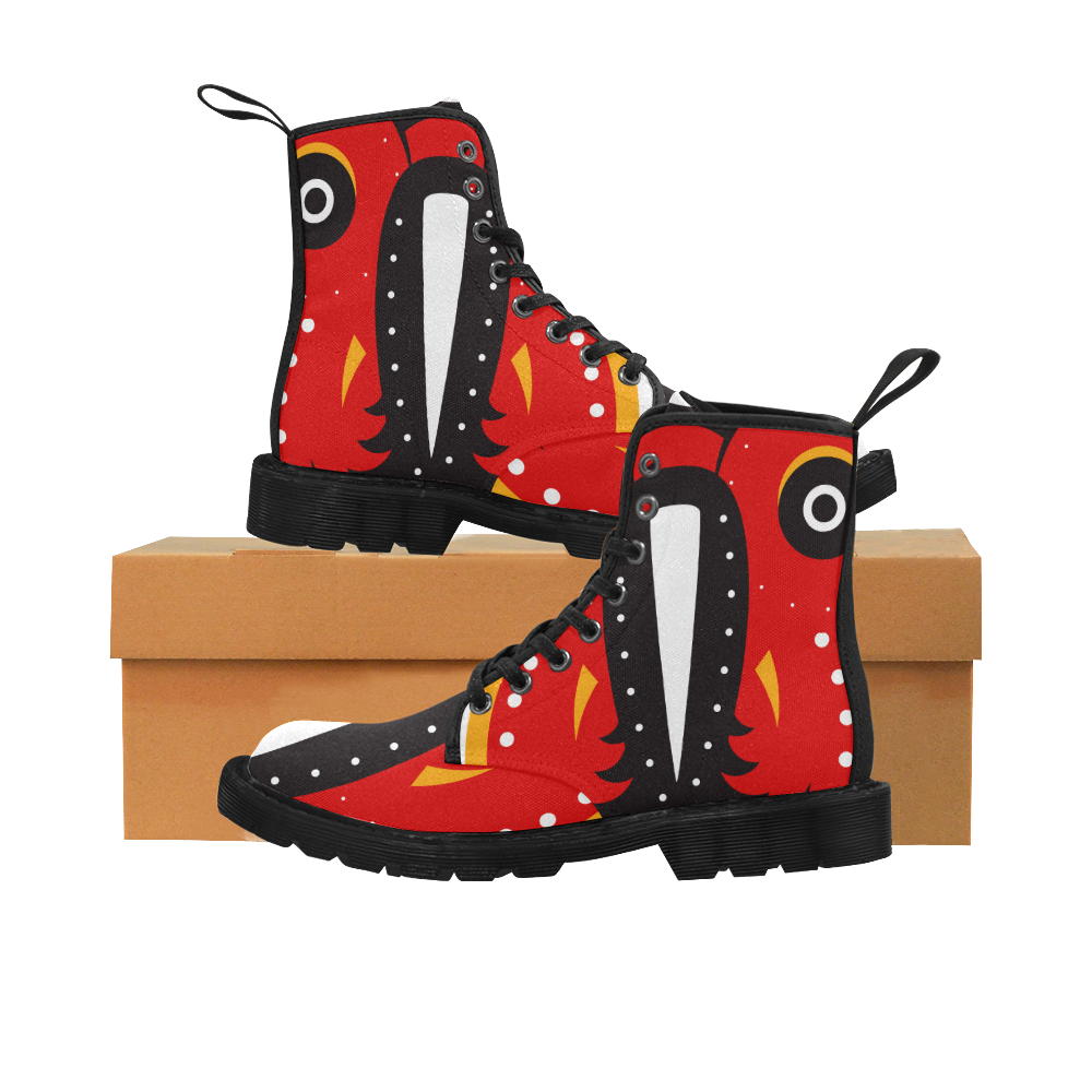 tribal ethnic Martin Boots for Women (Black) (Model 1203H)