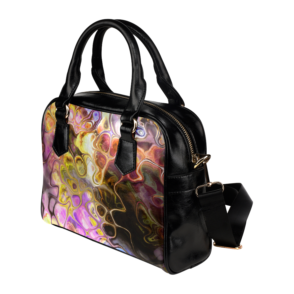 Colorful Marble Design Shoulder Handbag (Model 1634)