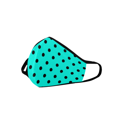 Polka Dots Black on Neon Blue Mouth Mask