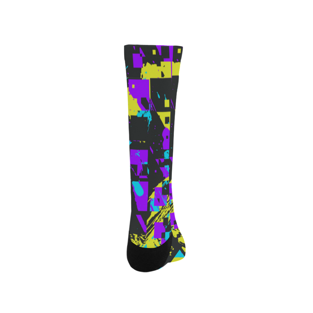 Purple yelllow squares Trouser Socks