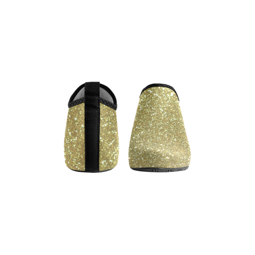 "gold glitter" Women's Slip-On Water Shoes (Model 056)