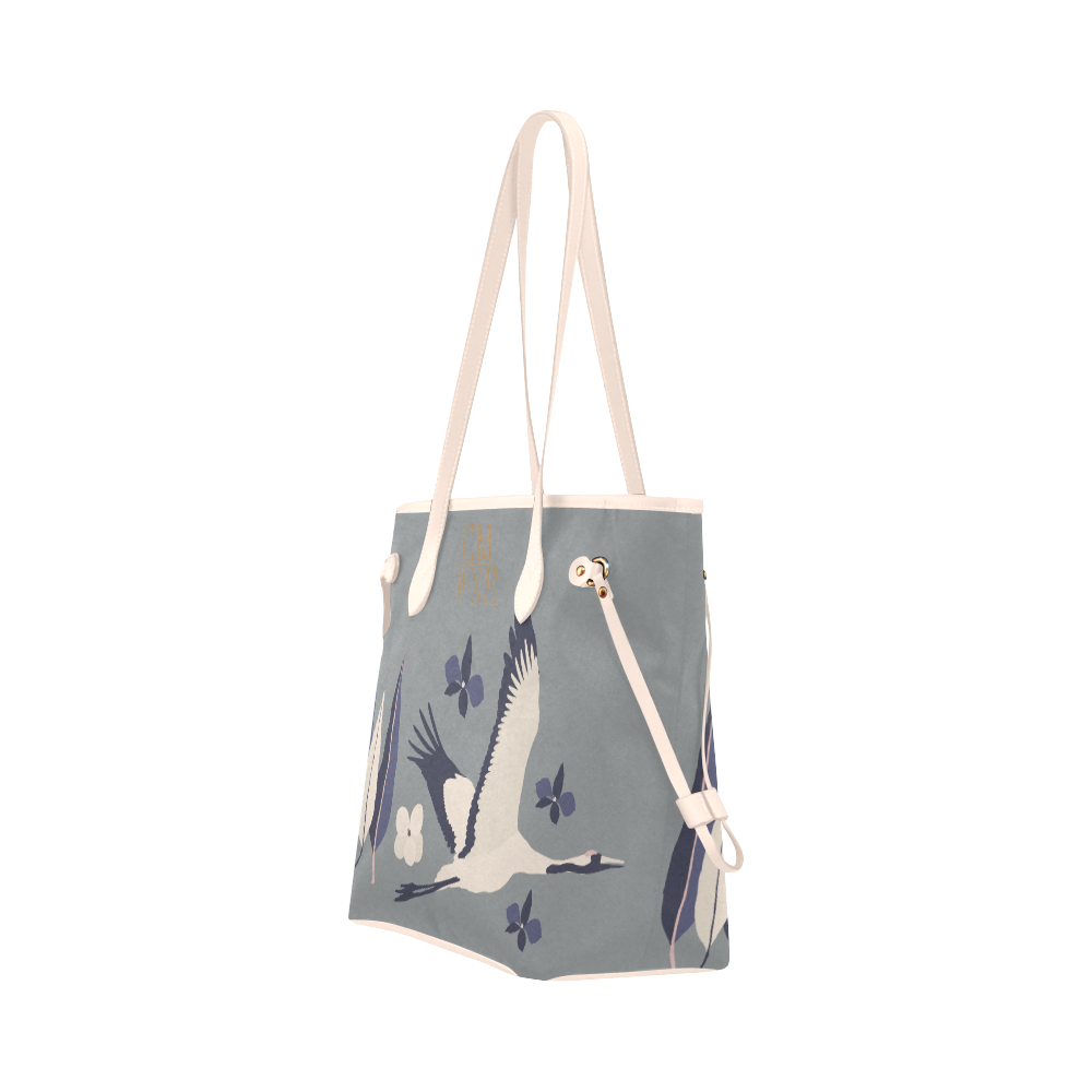 Oiseau Fleur Grey Handbag Clover Canvas Tote Bag (Model 1661)