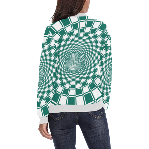 CHECKERBOARD 423 All Over Print Bomber Jacket for Women (Model H36)