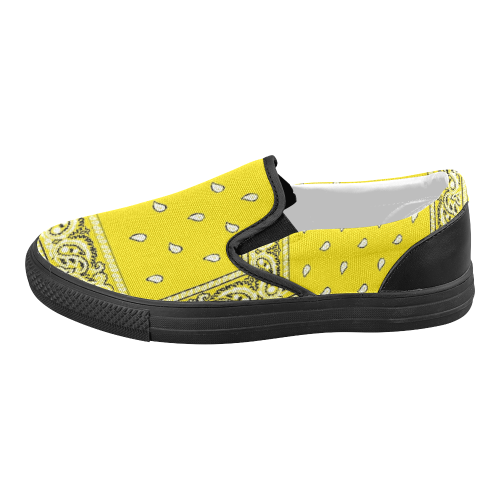 Yellow Bandana Women's Slip-on Canvas Shoes (Model 019)