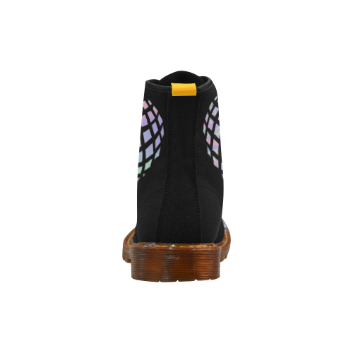 Black Hologram Pineapple Martin Boots For Women Model 1203H