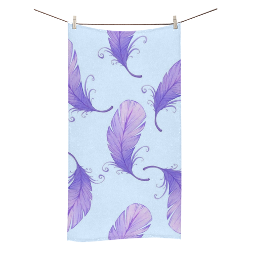 Purple Feathers Bath Towel 30"x56"