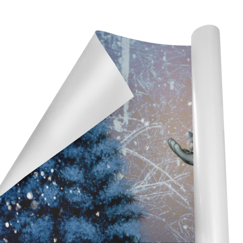 Snow women with birds Gift Wrapping Paper 58"x 23" (1 Roll)