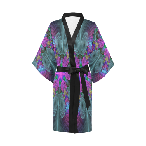 Mandala From Center Colorful Spiritual Fractal Art With Pink Kimono Robe
