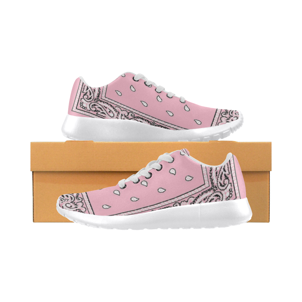 Pink Bandana Women-White Women’s Running Shoes (Model 020)