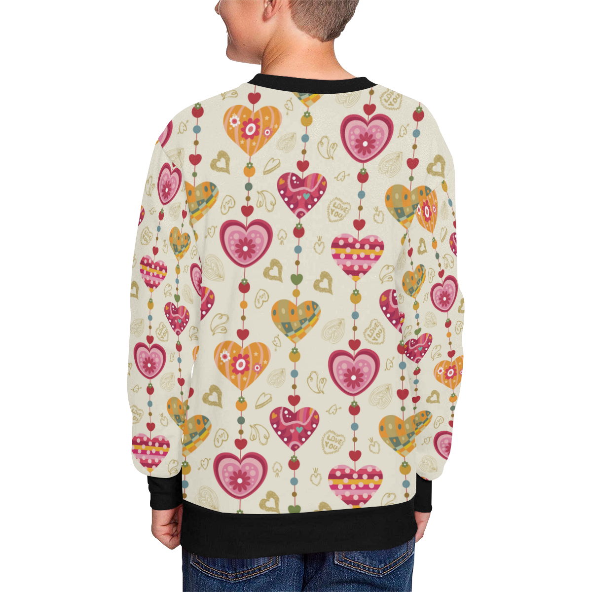 Color heart Kids' All Over Print Sweatshirt (Model H37)