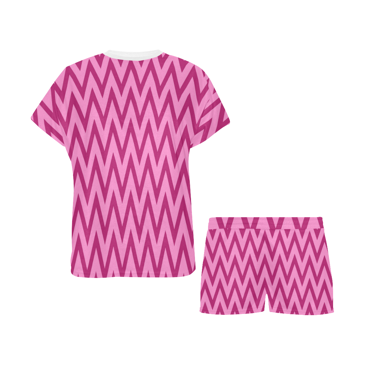Chevron Pinks Women's Short Pajama Set