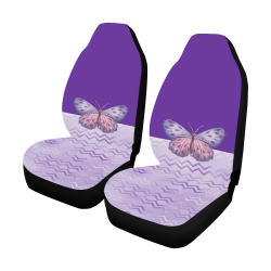 Purple Butterfly Chevron Car Seat Covers (Set of 2)