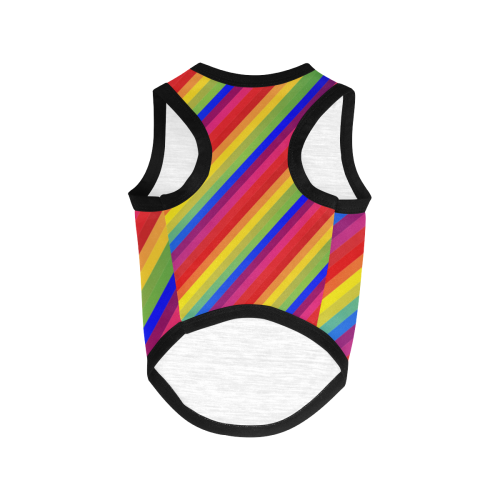 Rainbow Diagonal Stripes All Over Print Pet Tank Top