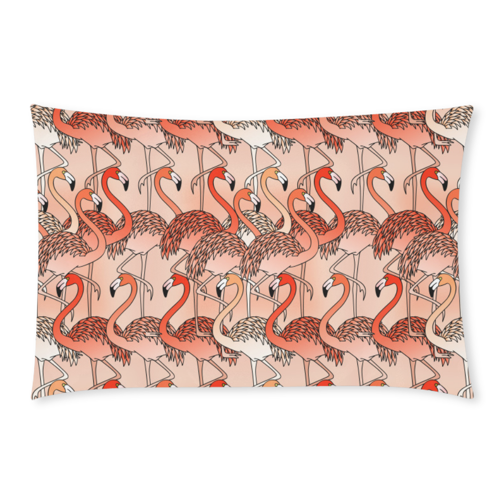 Living Coral Color Flamingos 3-Piece Bedding Set