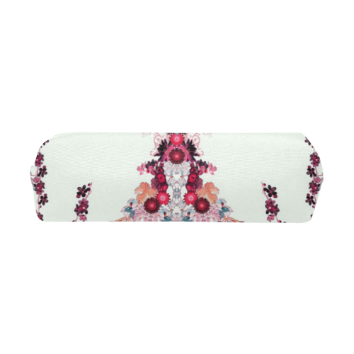 floral-white and pink Pencil Pouch/Small (Model 1681)