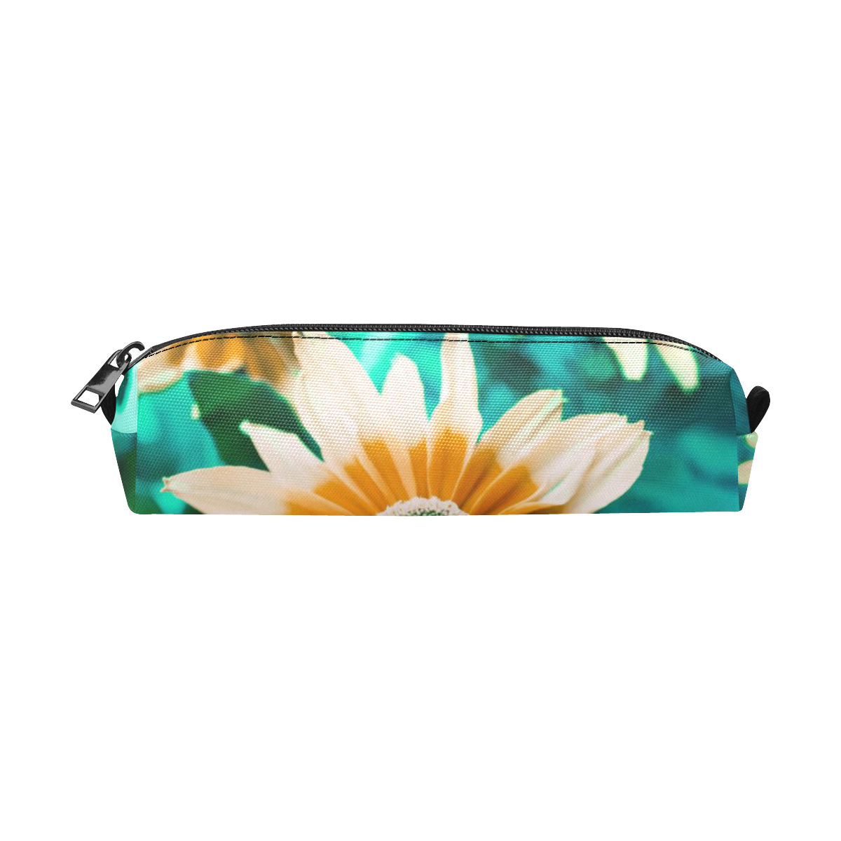 Yellow Orange Flower on Turquoise Green Photo Pencil Pouch/Small (Model 1681)