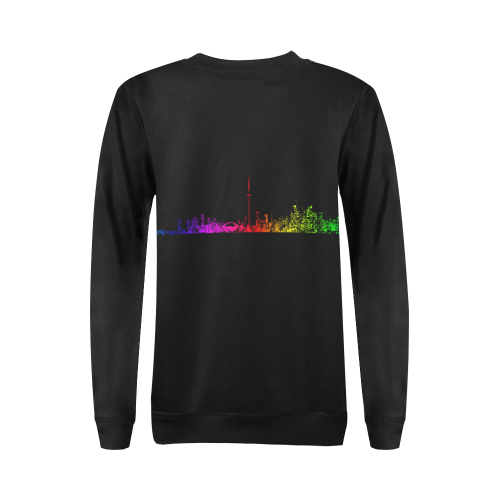 Toronto Rainbow All Over Print Crewneck Sweatshirt for Women (Model H18)