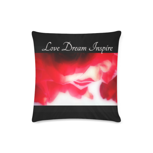 Red Rose #LoveDreamInspireCo Custom Zippered Pillow Case 16"x16"(Twin Sides)