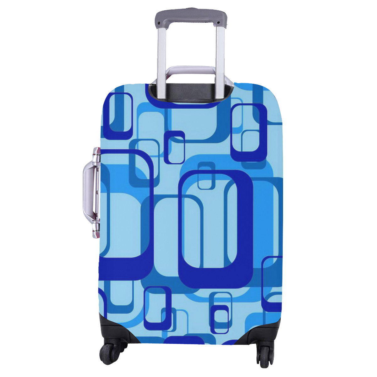 retro pattern 1971 blue Luggage Cover/Large 26"-28"