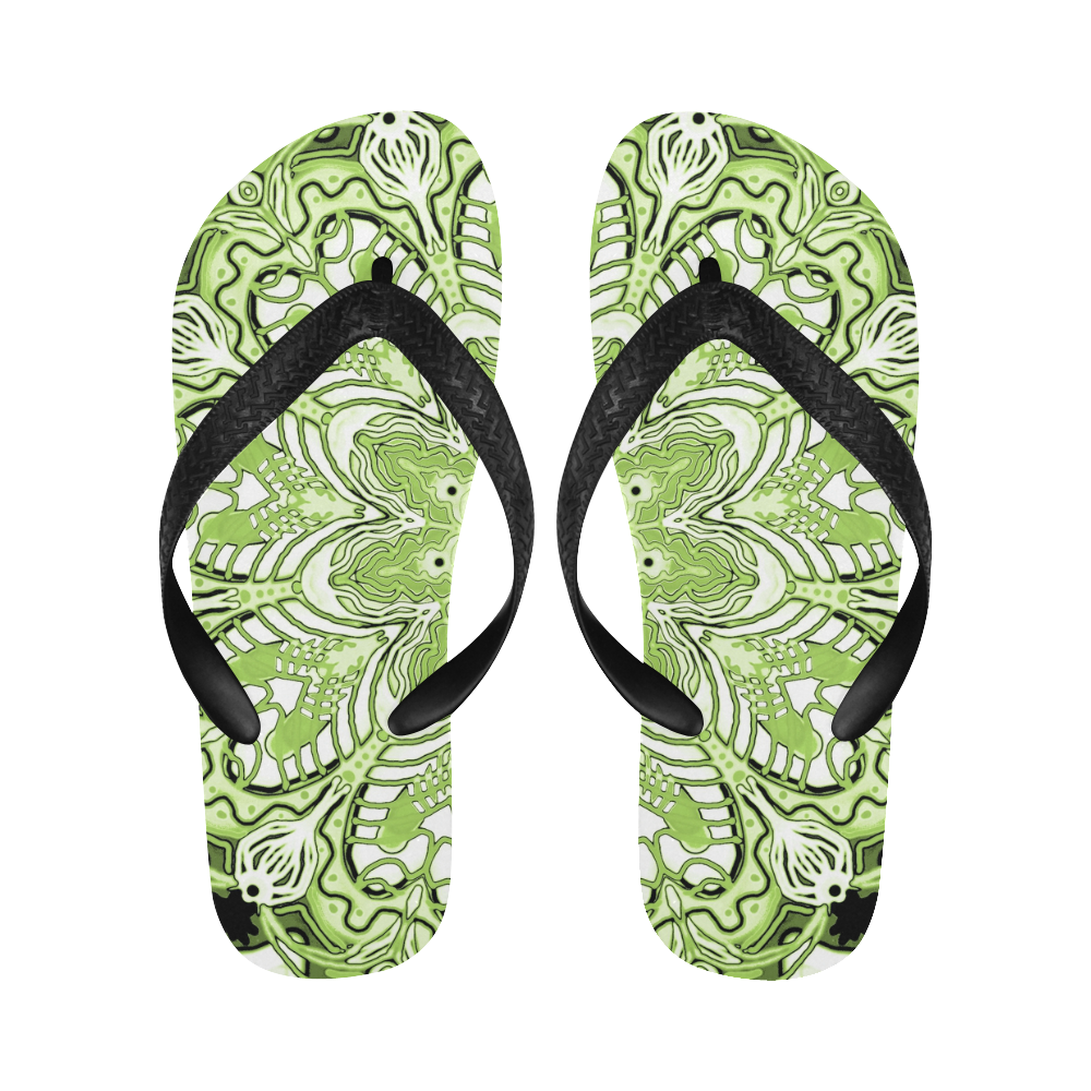 summer mandala 16 Flip Flops for Men/Women (Model 040)