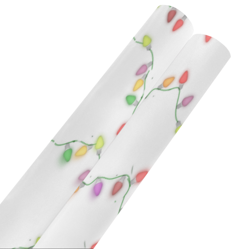 Festive Christmas Lights on White Gift Wrapping Paper 58"x 23" (2 Rolls)