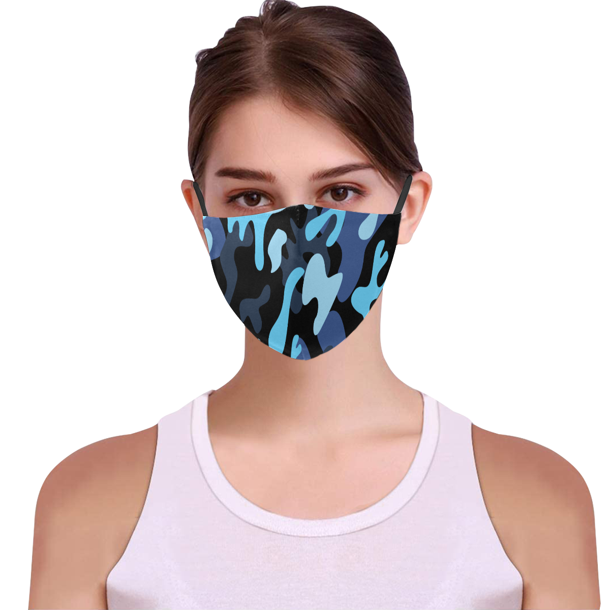 Camo 4 3D Mouth Mask with Drawstring (Pack of 3) (Model M04)