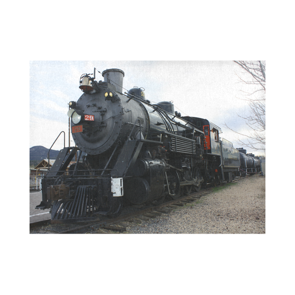 Railroad Vintage Steam Engine on Train Tracks Placemat 14’’ x 19’’ (Set of 6)