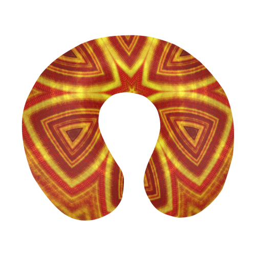 red and gold kaleidoscope U-Shape Travel Pillow