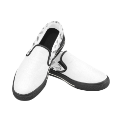 Black and white birds against white background sea Slip-on Canvas Shoes for Kid (Model 019)