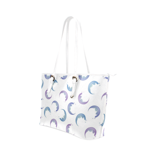Feather Swirls Leather Tote Bag/Small (Model 1651)
